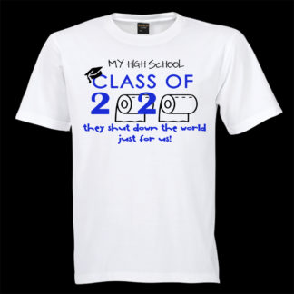 Class of 2020 Graduation T-Shirt (White With Blue)