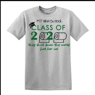 Class of 2020 Graduation T-Shirt (Gray With Green)